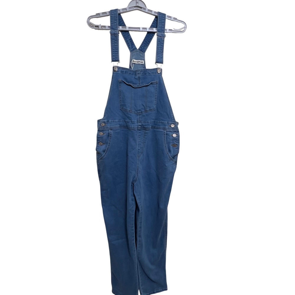 LUGMA Denim Overalls Women L Blue Excellence LC78077-205 Stretch Pockets